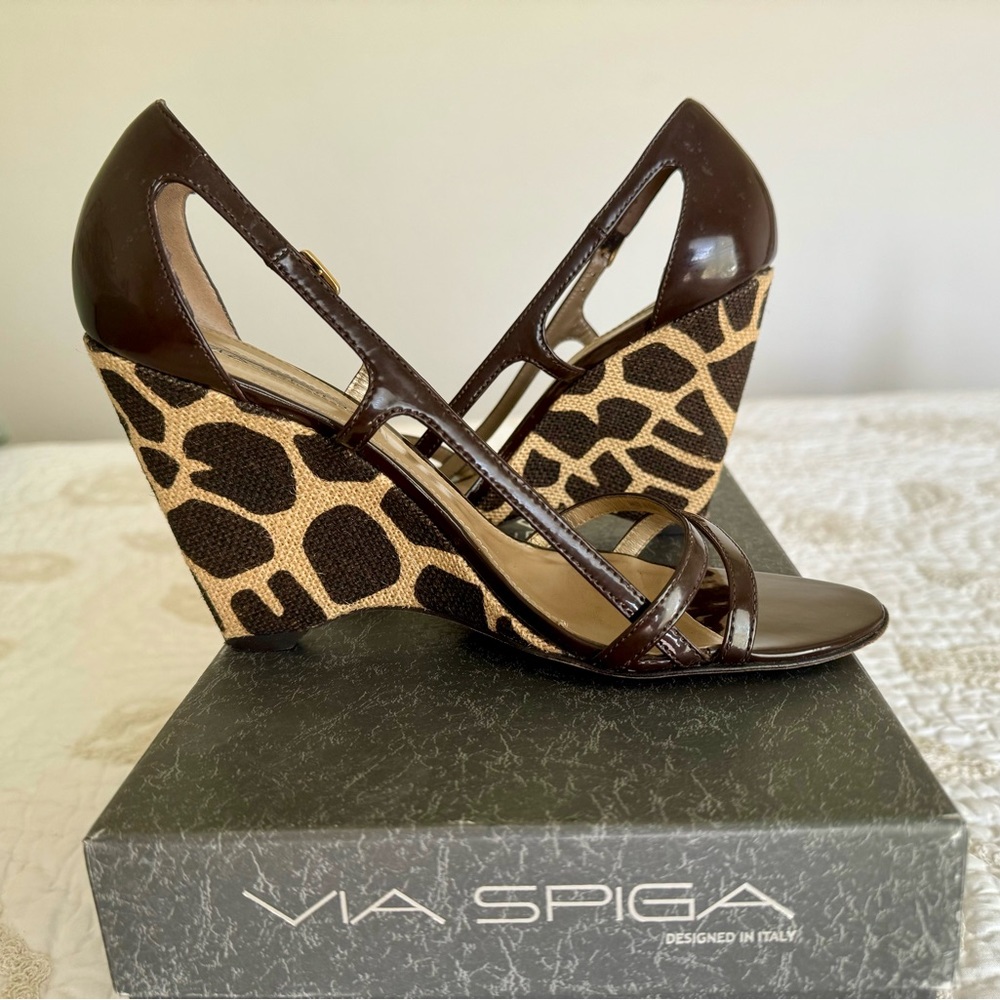 Via Spiga Cinder Strappy Wedge Sandal size 7